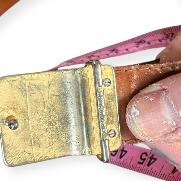 VINTAGE YVES SAINT LAURENT YSL Brown Leather Gold Square Buckle Belt Size 130 main image 7